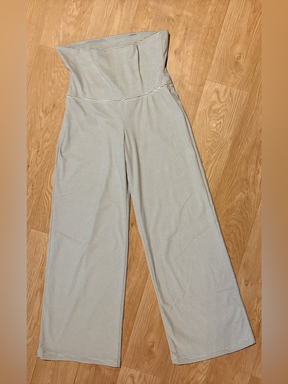 Blue Riot Stripped Lounge Pants Stretchy High Waist to Fold Down Size Medium
